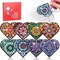 Diamond Painting Bookmark Bead Art Leather Book Mark Making Kit for Adults Night Craft Party DIY Diamond Art Drawing Bookmark by Number Painting for Arts Crafts Easter Women Gift (Black Heart)
